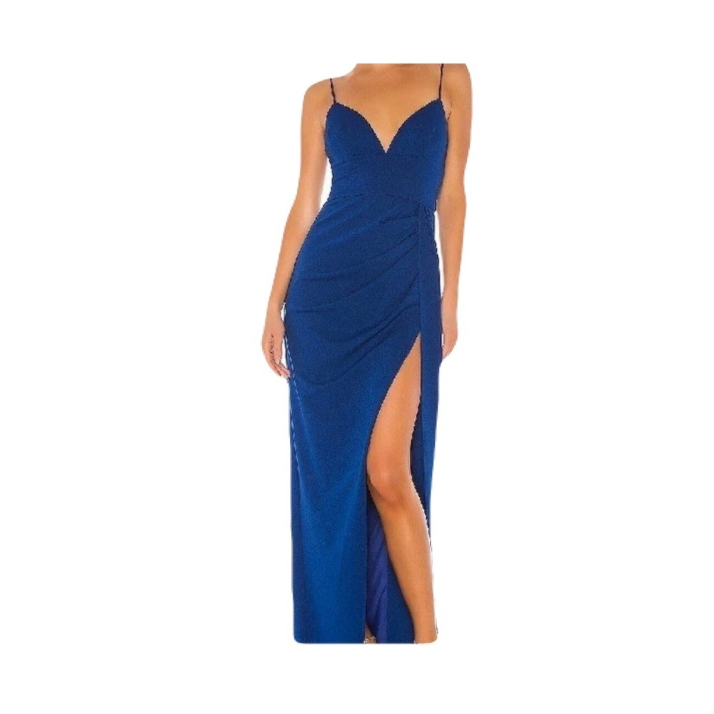 Katie May‎ Reconcile Long Formal Evening Gown Size XL Ruched Empire Glam Blue